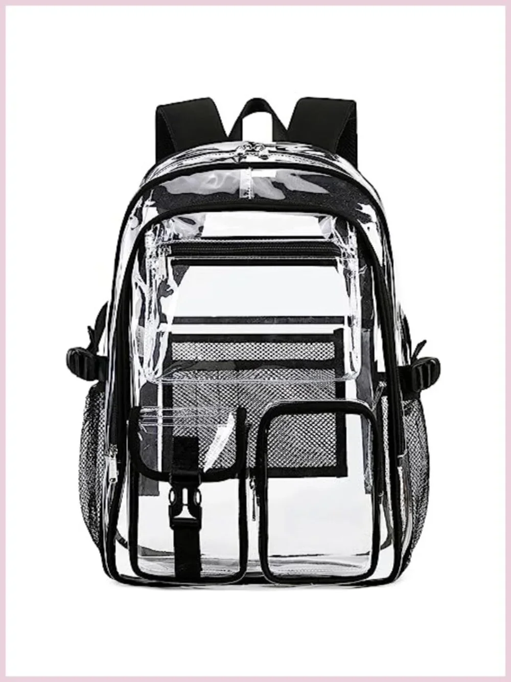 Clear Backpack PVC Heavy Duty Waterproof Transparent School Bookbag Large